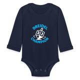 Organic Long Sleeve Baby Bodysuit - dark navy