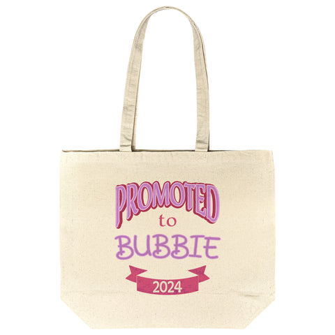 Promoted To Bubbie 2024 Jewish Grandmother Gift Tote Bag