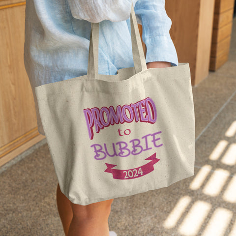 Promoted To Bubbie 2024 Jewish Grandmother Gift Tote Bag