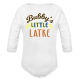 Bubby's Little Latke Organic Long Sleeve Baby Bodysuit - white