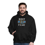 Best Aba In The World Men's Hoodie with Hebrew - black