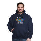 Best Aba In The World Men's Hoodie with Hebrew - navy
