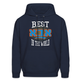 Best Aba In The World Men's Hoodie with Hebrew - navy