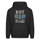Best Aba In The World Men's Hoodie with Hebrew - charcoal grey