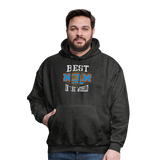Best Aba In The World Men's Hoodie with Hebrew - charcoal grey
