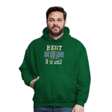 Best Aba In The World Men's Hoodie with Hebrew - forest green