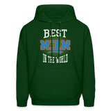 Best Aba In The World Men's Hoodie with Hebrew - forest green