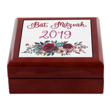 mahogany bat mitzvah keepsake box
