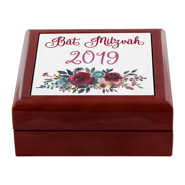 mahogany bat mitzvah keepsake box