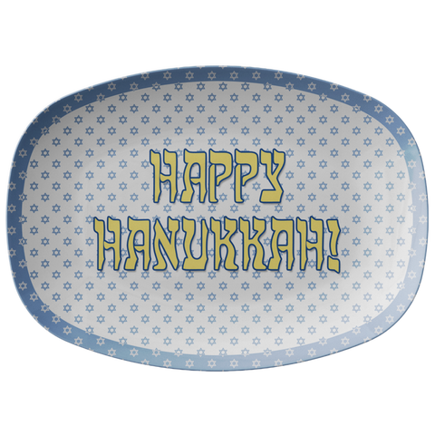 happy hanukkah large serving platter
