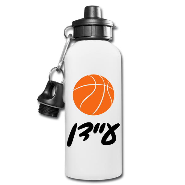 Personalized Water Bottle with Hebrew Name - white