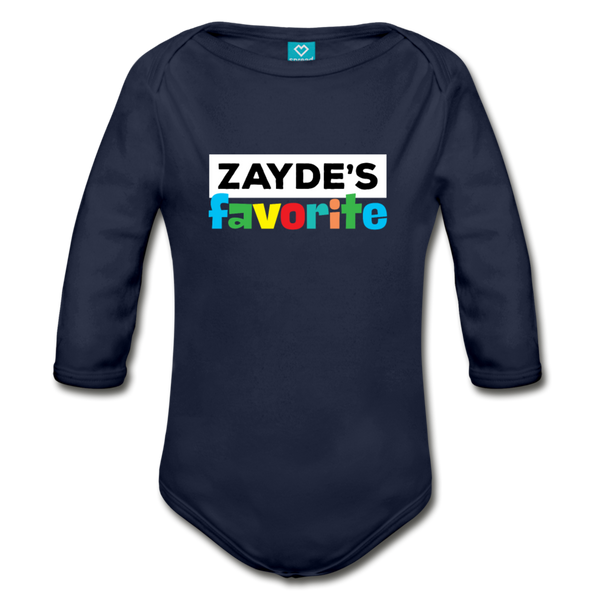 Zayde's Favorite Baby Bodysuit Long Sleeve - dark navy