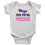 My First Passover Baby Girl Bodysuit with Baby's Name