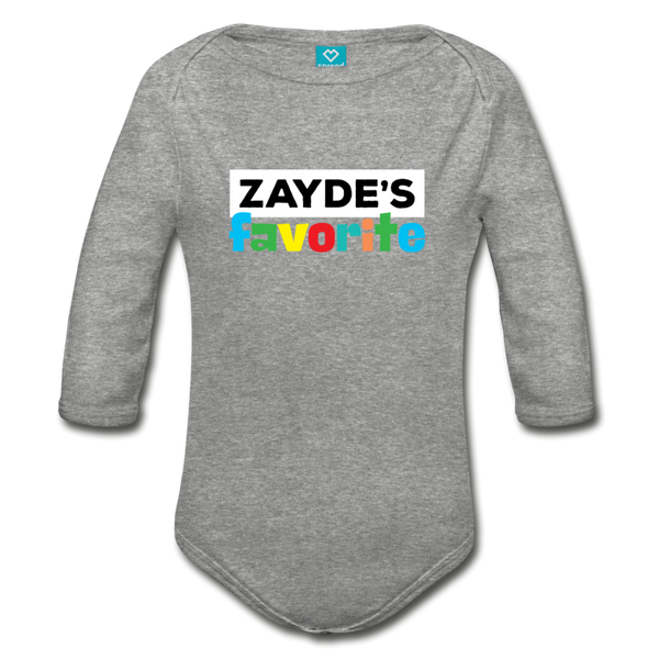 Zayde's Favorite Baby Bodysuit Long Sleeve - heather gray