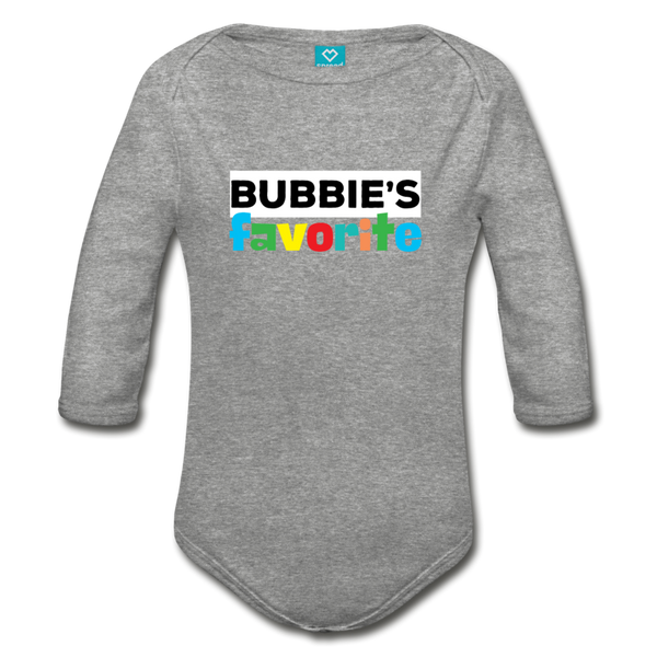 Bubbie's Favorite Organic Cotton Baby Bodysuit - heather gray