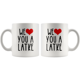 We Heart You  A Latke Gift Mug 2 sizes