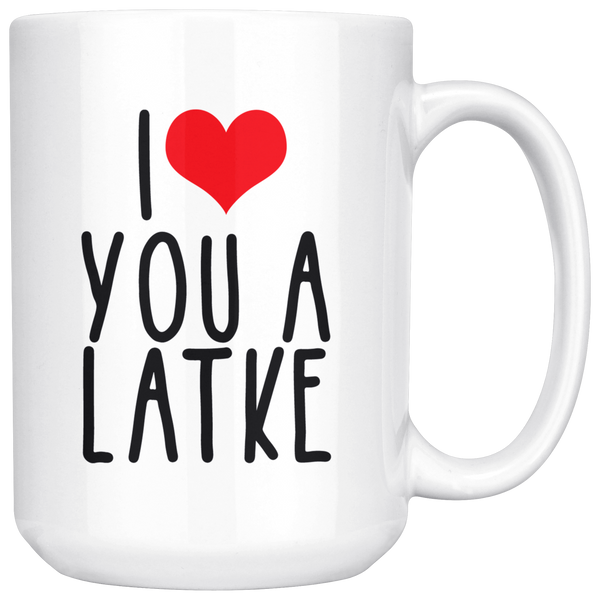 i heart you a latke mug 15 oz