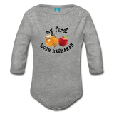 My First Rosh Hashanah Long Sleeve Organic Bodysuit - heather gray