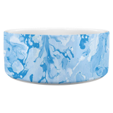 Personalized Blue Marble Print Pet Food Bowl