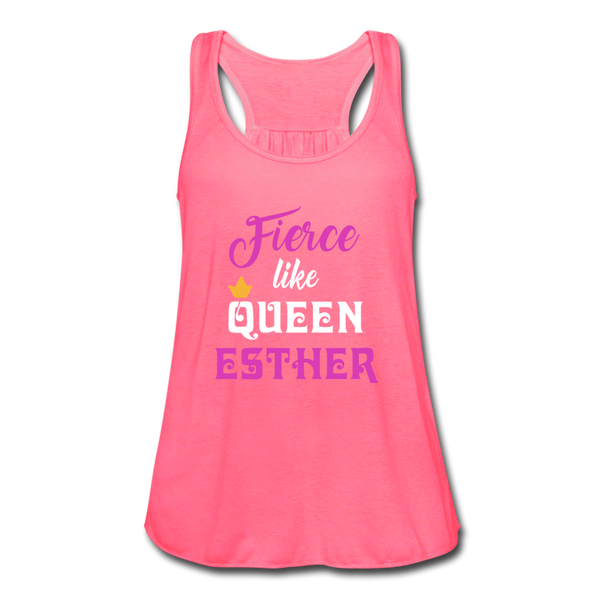 Fierce Like Queen Esther Flowy Tank Top - neon pink