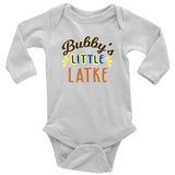bubbys little latke bodysuit long sleeve white