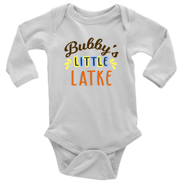 bubbys little latke bodysuit long sleeve white