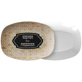Kosher For Passover Matzah Print Large Serving Platter
