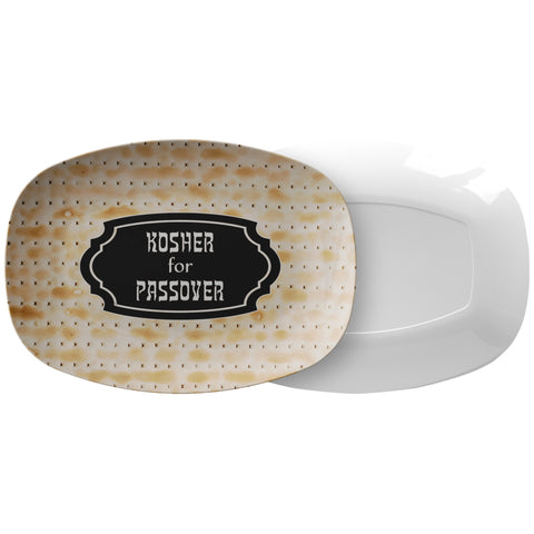 Kosher For Passover Matzah Print Large Serving Platter