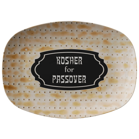 Kosher For Passover Matzah Print Large Serving Platter