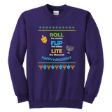 Roll The Dreidel Flip The Latkas Lite The Menorah - Happy Hanukkah