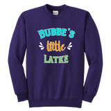bubbes little latke purple hanukkah sweatshirt