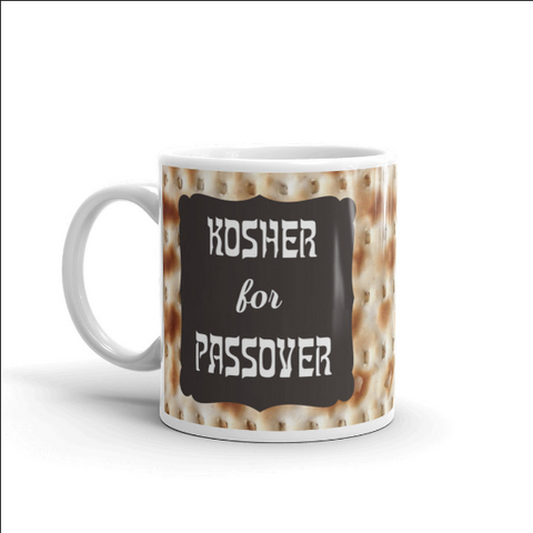 kosher for passover matzah print mug