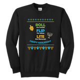 Roll The Dreidel Flip The Latkas Lite The Menorah - Happy Hanukkah