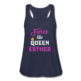 Fierce Like Queen Esther Flowy Tank Top - navy