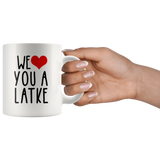 We Heart You  A Latke Gift Mug 2 sizes