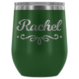 etched name stemless wine cup