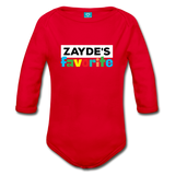 Zayde's Favorite Baby Bodysuit Long Sleeve - red