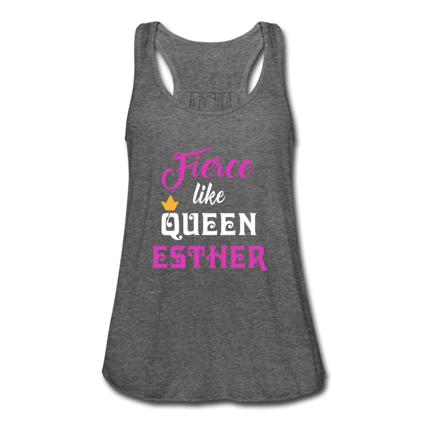 Fierce Like Queen Esther Flowy Tank Top - deep heather