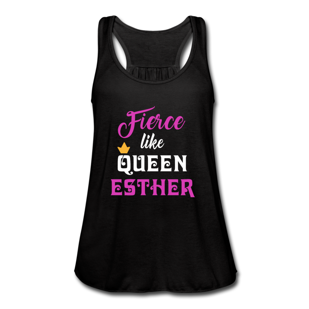 Fierce Like Queen Esther Flowy Tank Top - black