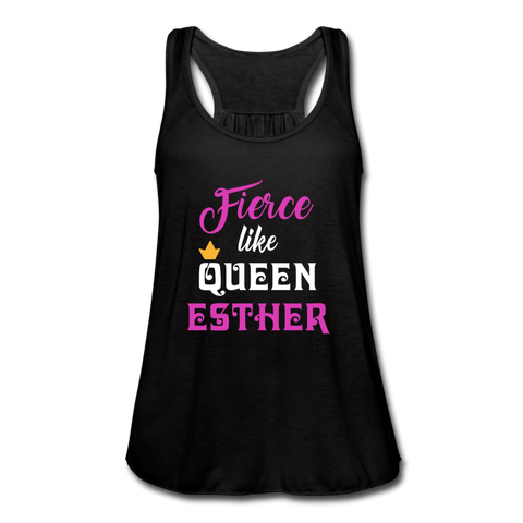 Fierce Like Queen Esther Flowy Tank Top - black
