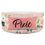 Personalized Pet Bowl - Floral