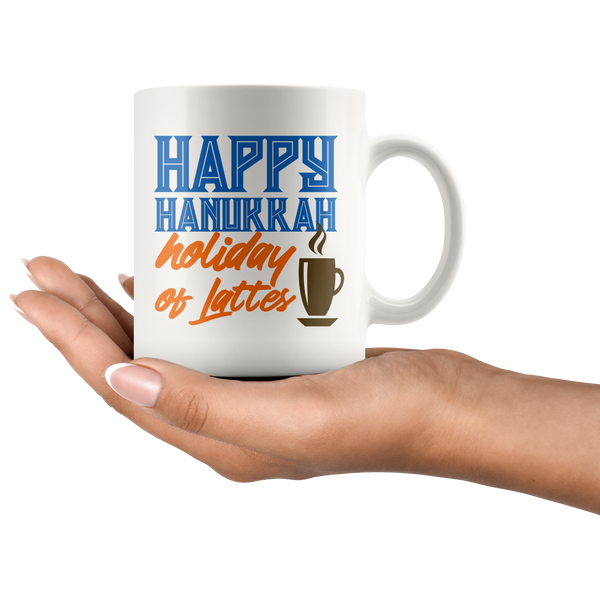 happy hanukkah holiday of lattes mug