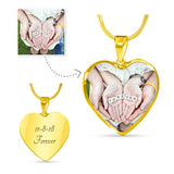 heart photo necklace engraved