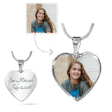 bat mitzvah heart photo pendant