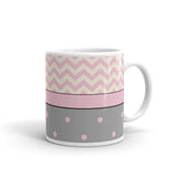 JEWISH MOTHER HEBREW MUG - PINK CHEVRON