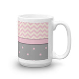 JEWISH MOTHER HEBREW MUG - PINK CHEVRON