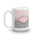 JEWISH MOTHER HEBREW MUG - PINK CHEVRON