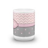 JEWISH MOTHER HEBREW MUG - PINK CHEVRON