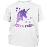 Big Sister Hebrew T-Shirt with Unicorn , Youth