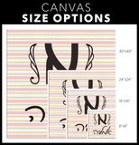 Jewish Name Pink and Gold Stripe Wall Decor